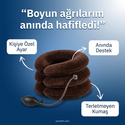 Omorfi Medikal Boyun Traksiyon Cihazı - Boyun Fıtığı, Düzleşmesi ve Ağrı Giderici Yastık