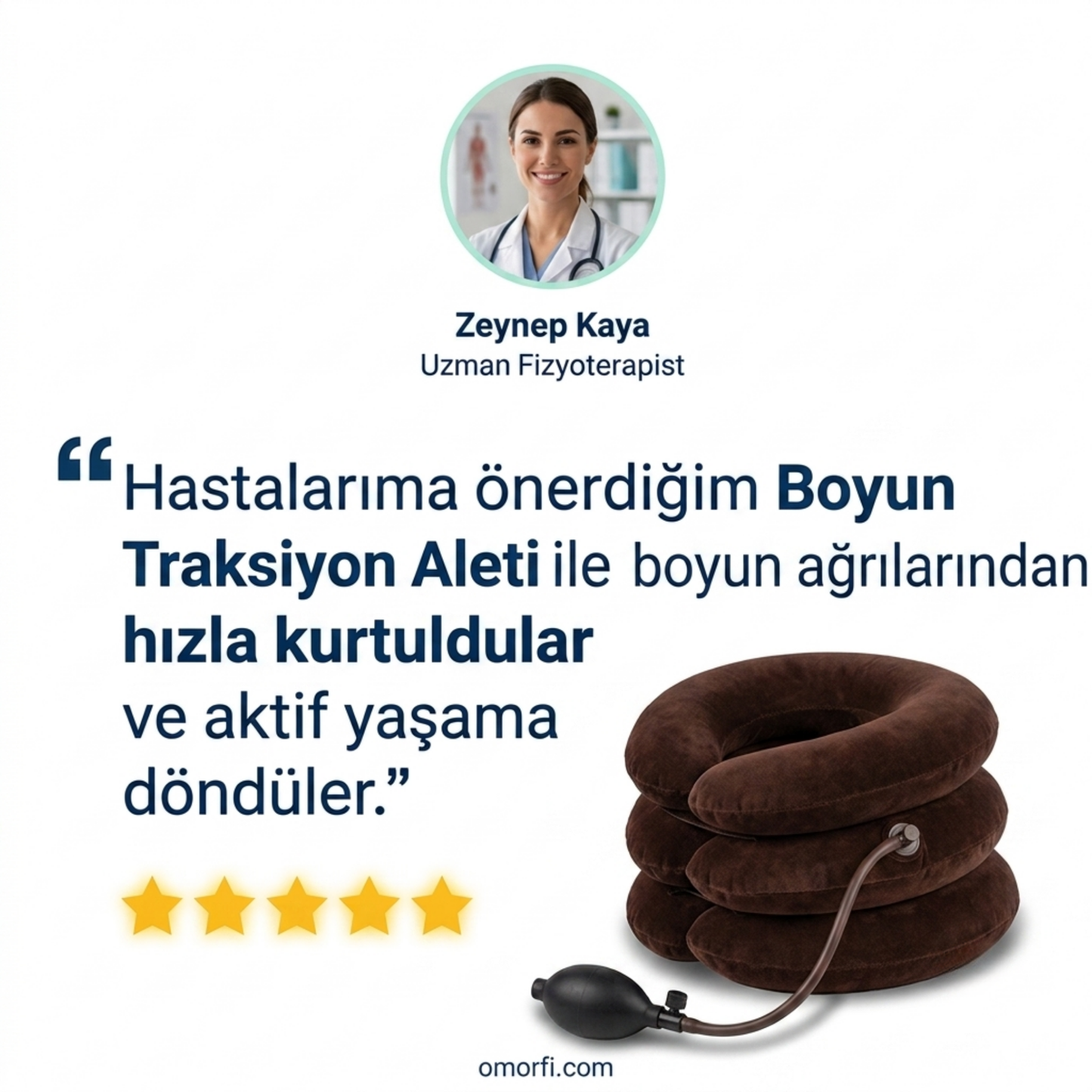 Omorfi Medikal Boyun Traksiyon Cihazı - Boyun Fıtığı, Düzleşmesi ve Ağrı Giderici Yastık