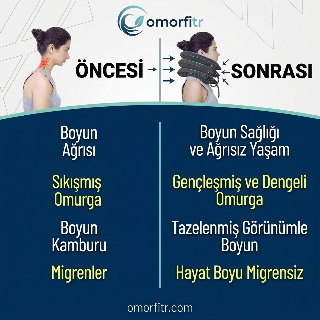 Omorfi Medikal Boyun Traksiyon Yastığı - Boyun Fıtığı, Düzleşme ve Ağrı Giderici Yastık