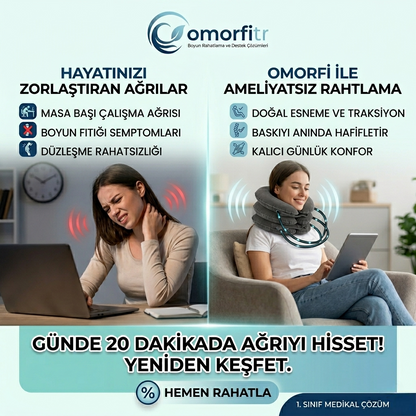 Omorfi Medikal Boyun Traksiyon Yastığı - Boyun Fıtığı, Düzleşme ve Ağrı Giderici Yastık